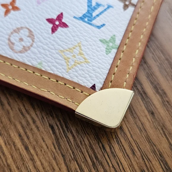 ☆ MINT☆ Louis Vuitton x Takashi Murakami Multicolor Pochette Cles Blanc - Picture 5 of 13